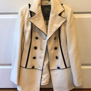 Off white double breasted peacoat
